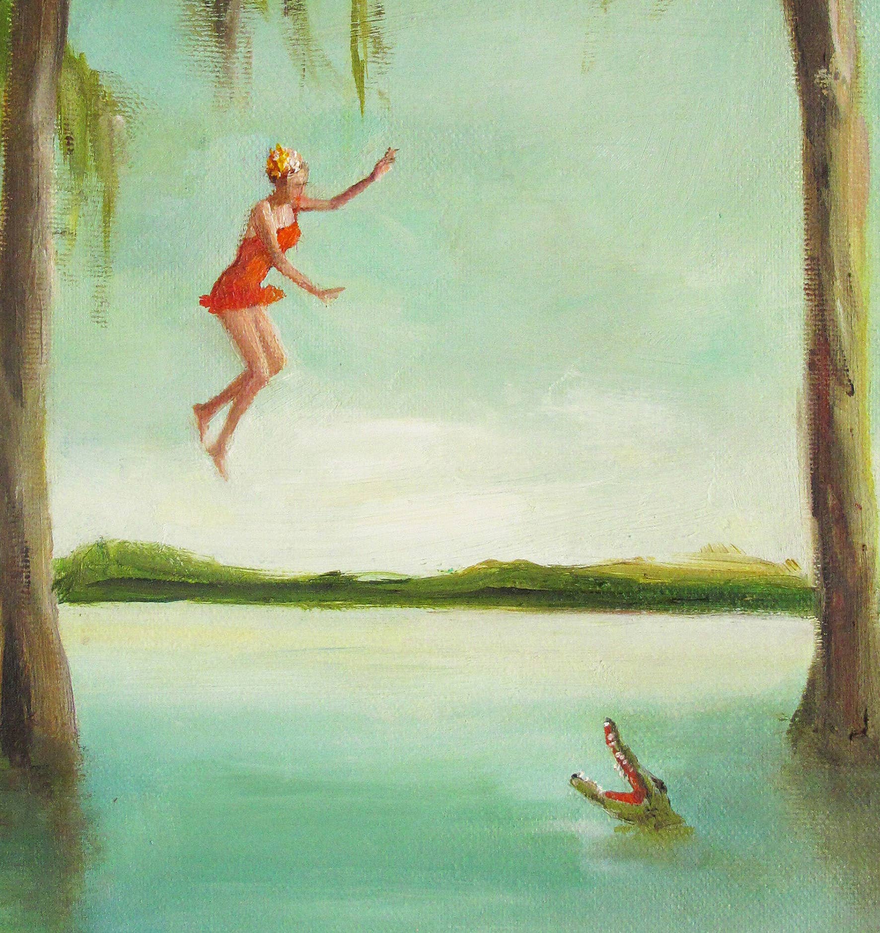 JANET HILL STUDIO - Wholesale Art Print - Crocodile Jumper Art Print - 8.5" X 11"1