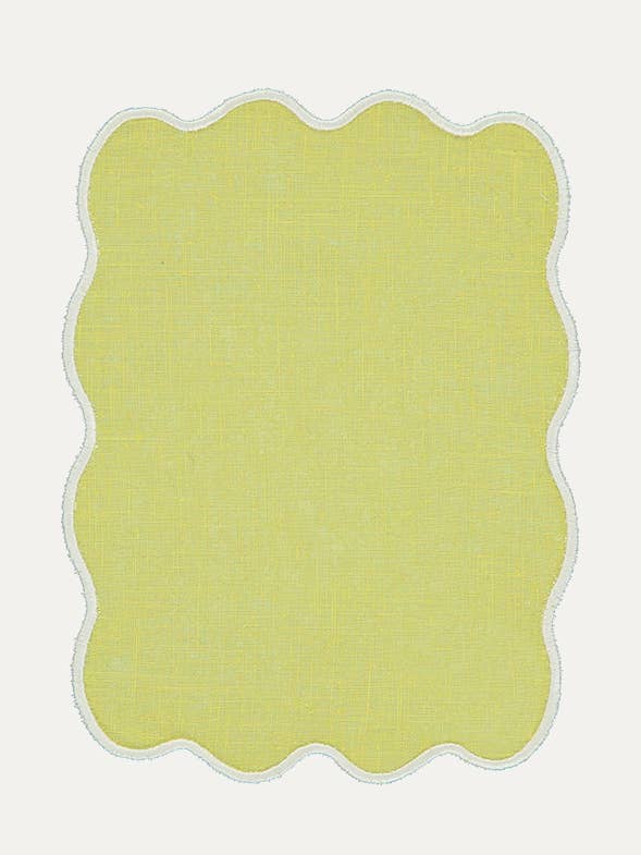 Yellow Palma Cocktail Napkin with Raw for wholesale by Mariaida Home