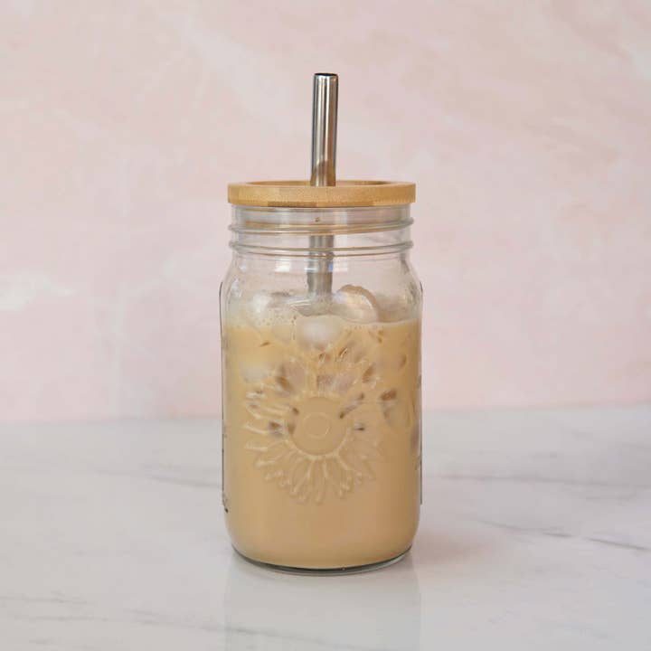 XL Sunflower Mason Jar Tumbler for wholesale by Forest Cove Home