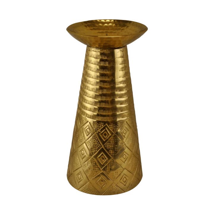 Stor marockansk stil Kasbah ljusstake guld (singel) för wholesale av Qube Luxe by Debbie Marks