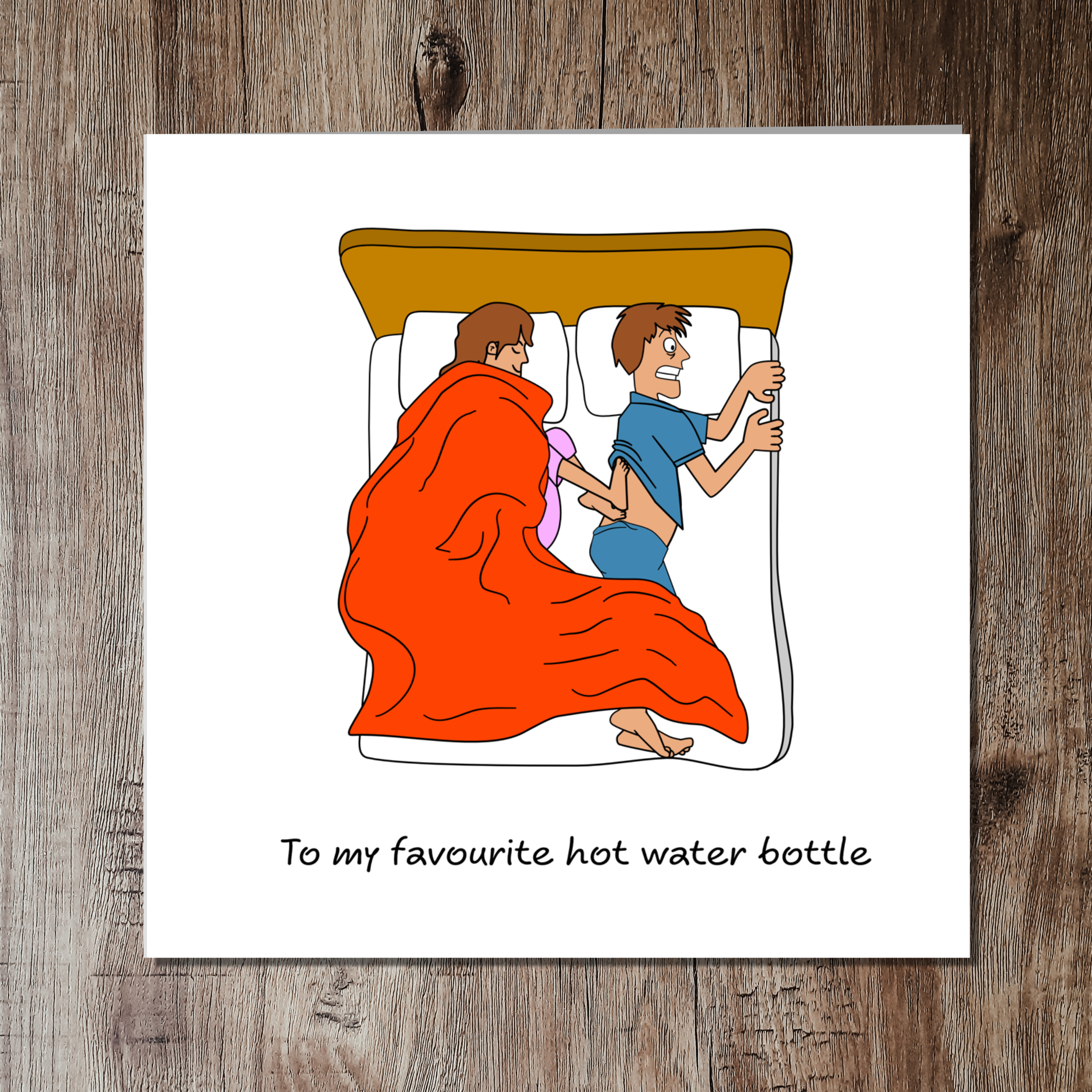 Swizzoo Cards – Engroshandel Valentinsdagskort – Sjovt fødselsdagskort jubilæum Valentinsdag for kæreste mand Kolde fødder i sengen Cheeky Cute2