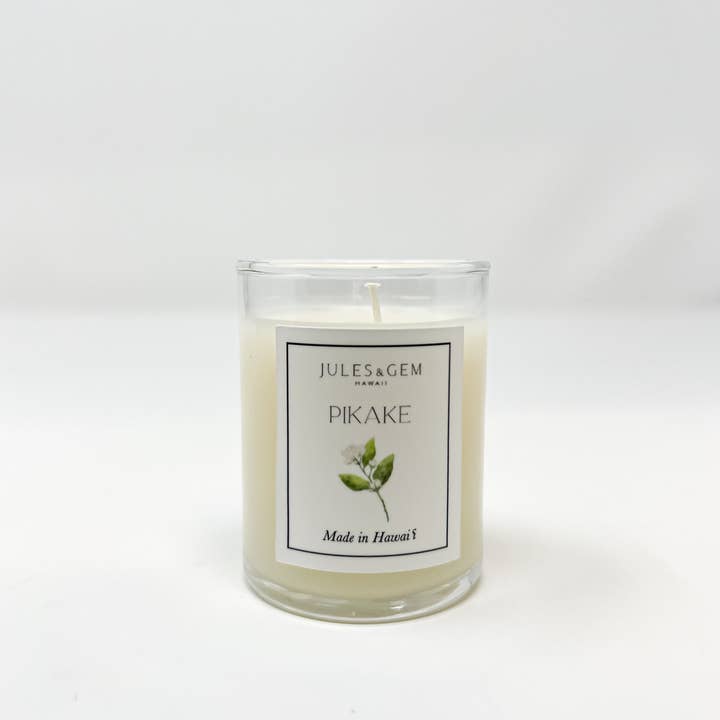 Bougie Pikake 85 g pour la vente par Jules and Gem Hawaii