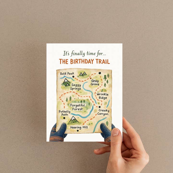 New Summits - Wholesale Birthday Card - Birthday Trail Map Card | Sarcastic Hiking Card 1