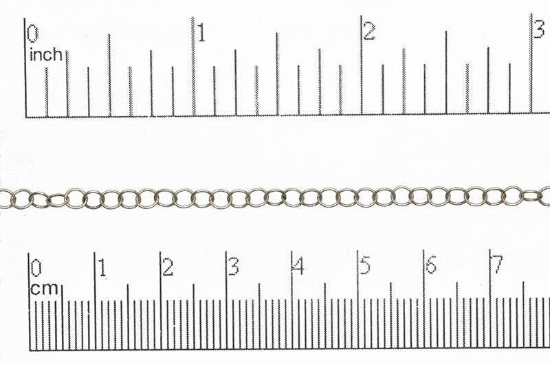 Continental Beads - Wholesale Craft Supplies - 4.2mm x 4mm Fine Round Cable Chain Sold by The Foot - CH 8442