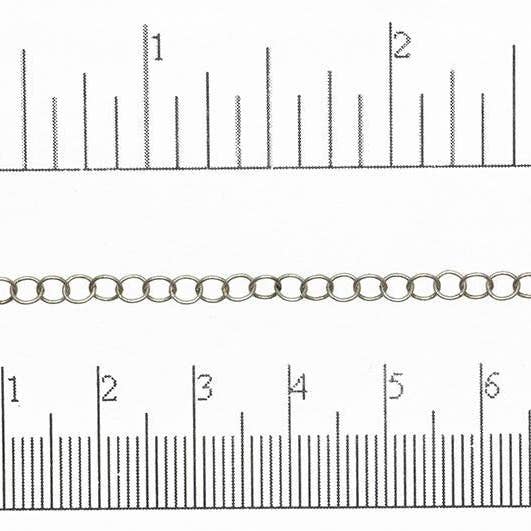 Continental Beads - Wholesale Craft Supplies - 4.2mm x 4mm Fine Round Cable Chain Sold by The Foot - CH 8442