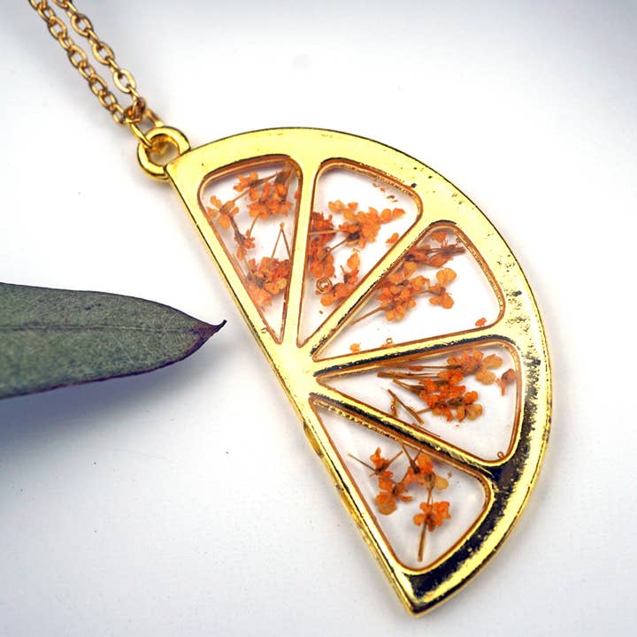 The Pretty Pickle - Venta al por mayor Collares con colgantes/abalorios - Collar de rodaja naranja/lima7