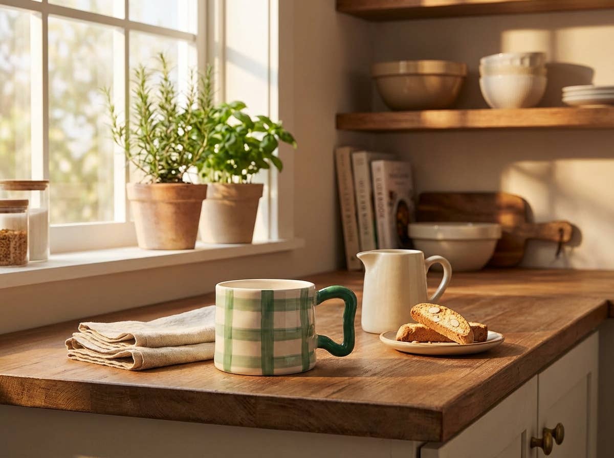 Flora Bunda Inc - Venta al por mayor Taza - Taza de cerámica Artisan Checker de 18 oz2