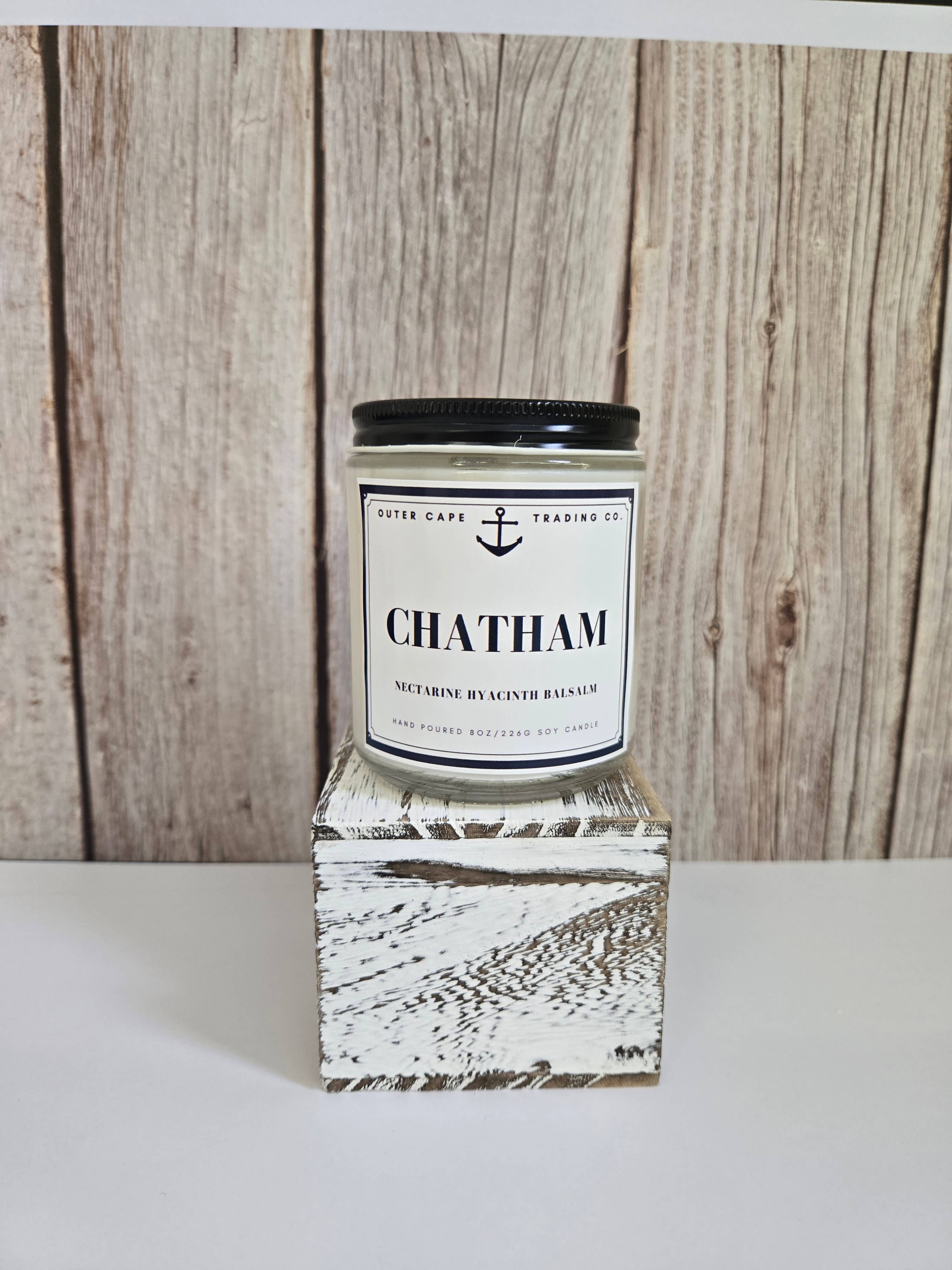 Outer Cape Trading Company - Wholesale Jar/Filled Candle - Chatham Cape Cod Soy Wax Crackling Wooden Wick Candle bulk wholesale