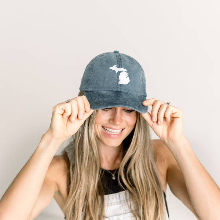 Michigan (MI) Embroidered Pigment-Dyed Baseball Cap for wholesale by jnh+design