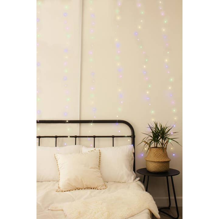 Perfect Holiday - Wholesale String Lights - 300 LED Curtain Lights USB Remote - Rainbow