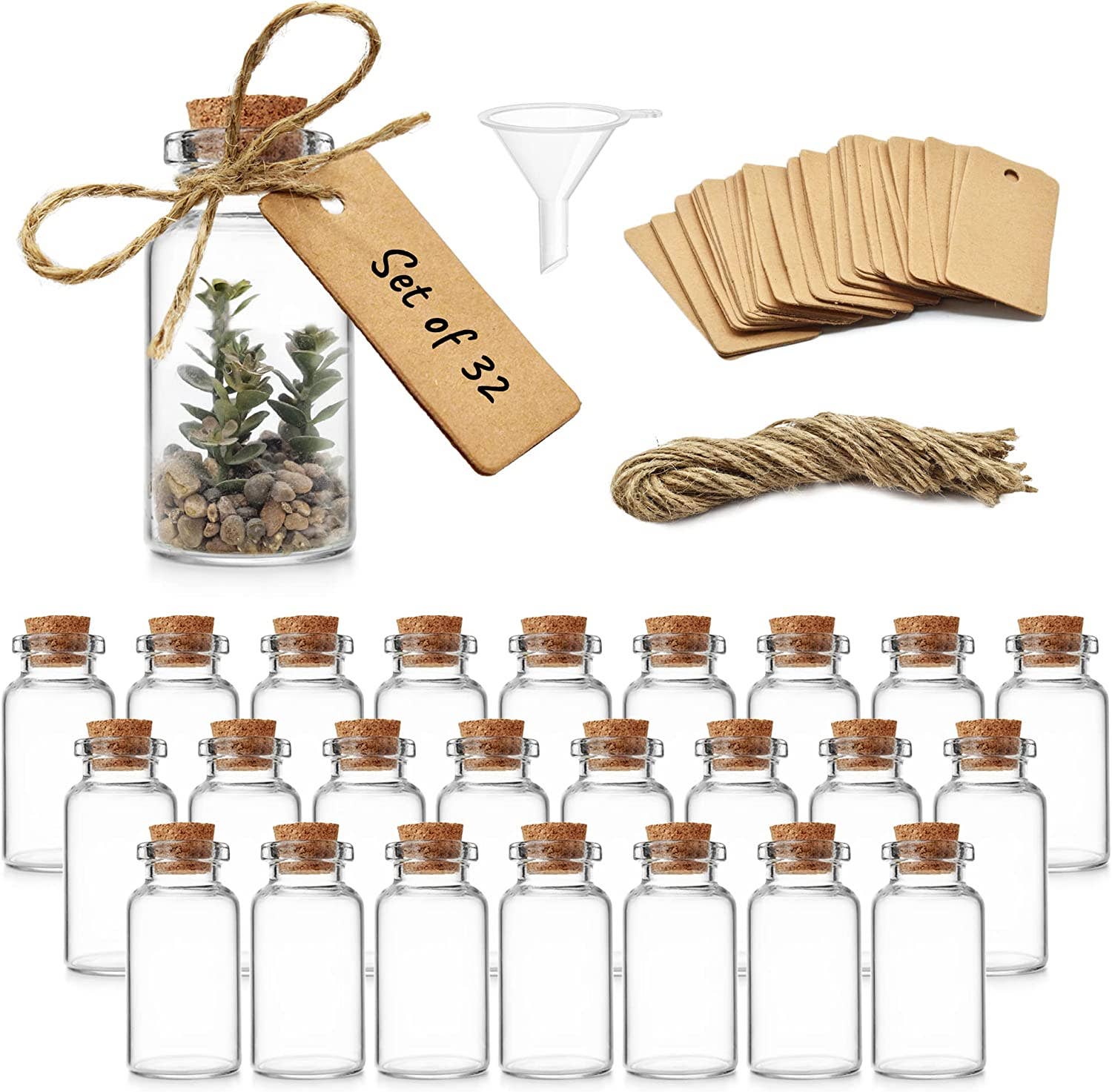 Jara Trading – wholesale Party gift – Mini Glass Bottles with Cork Lids2