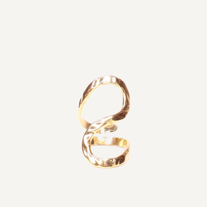 Caprice Paris – wholesale Band/stacked ring – Sassari Gold Asymmetric Ring | Handmade in France3
