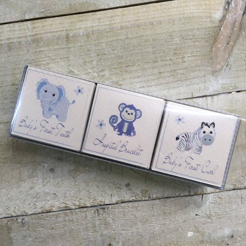 White Cotton Cards – wholesale Keepsake box – Child & baby – Baby Blue Hanging Toys Set with Album, Keepsake Box & Book4