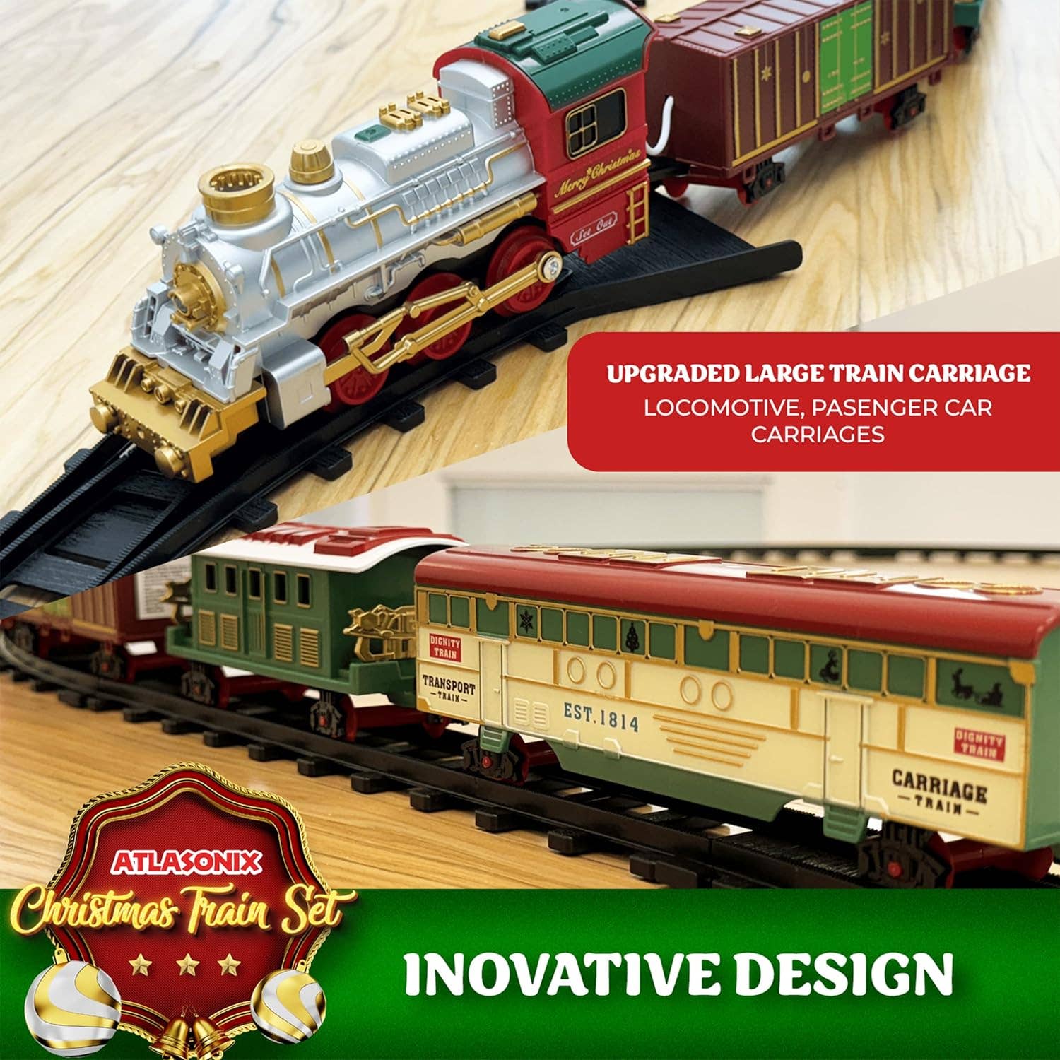 Atlasonix - Wholesale Toy Set - Kids - Christmas Train Set, Around The Tree Train Set6