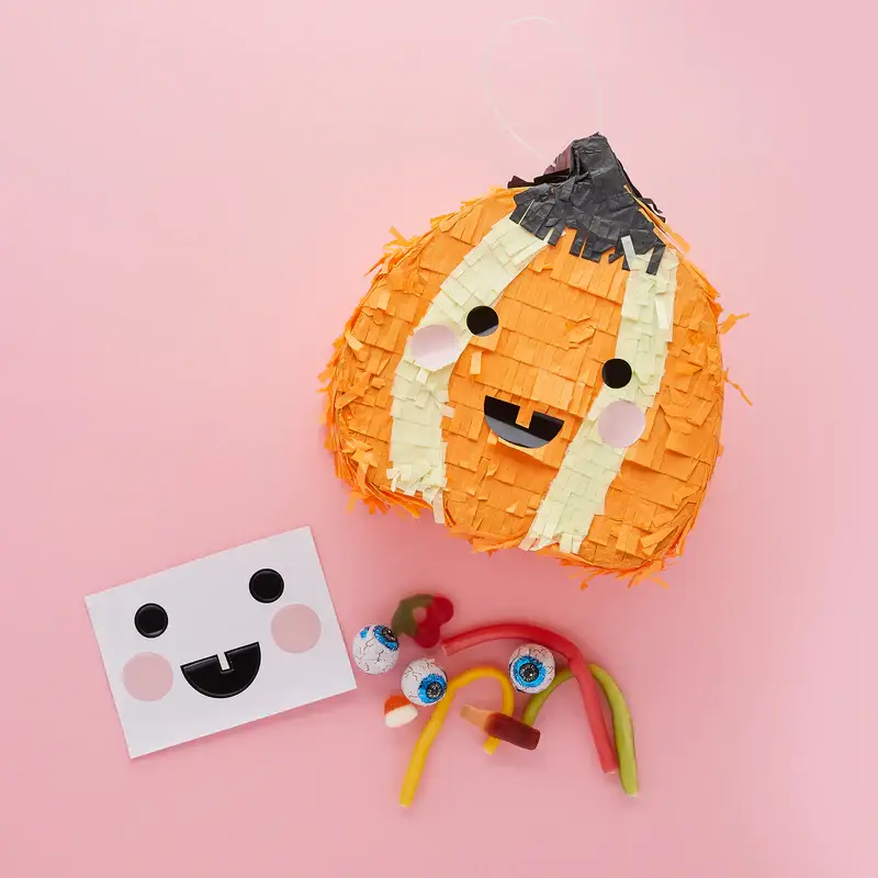 Hootyballoo by Club Green - Wholesale Party Favor - Pumpkin Pinata With Face Sticker Sheet1