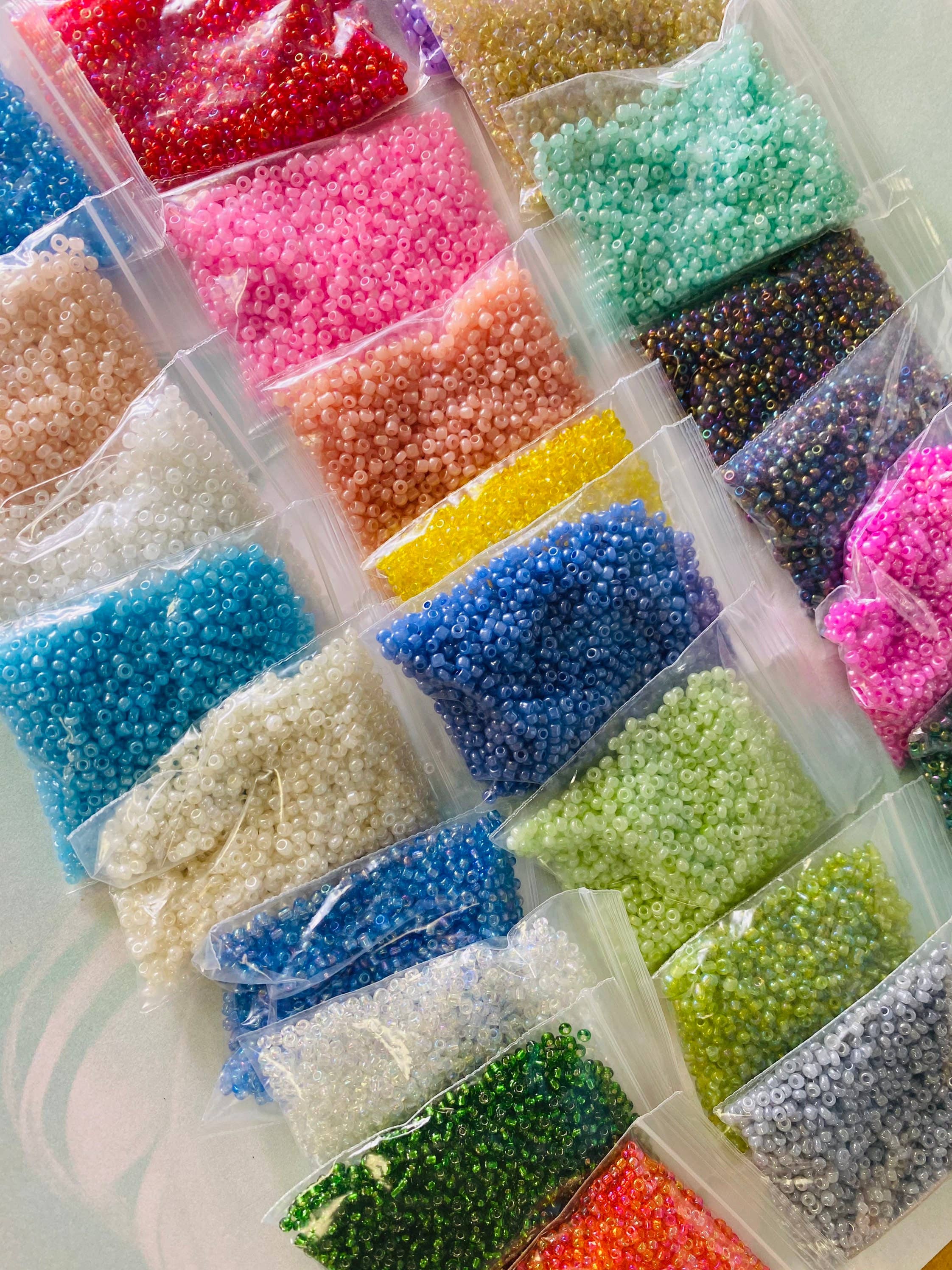 The Bead Bazaar - Wholesale DIY Craft Kit - Kids - 24 DIY Pastel Seed Bead Kit For Kids Arts & Crafts, Small Se7