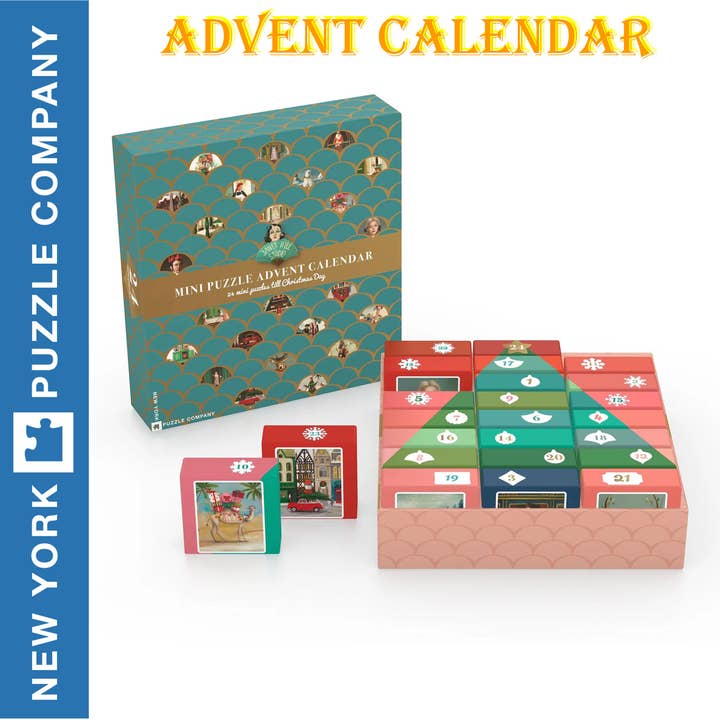 Janet Hill ADVENT CALENDAR New York Puzzle Company 24 Mini Puzzles Jigsaw NPZJH2240 for wholesale by Hobby-lines