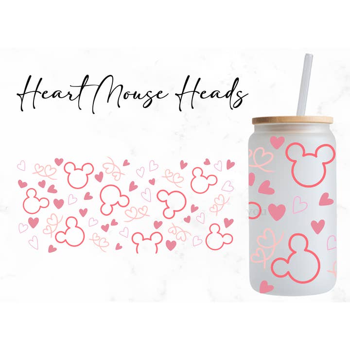 Heart Mouse Heads Wrap UV DTF Sticker for wholesale by RBA Transfers