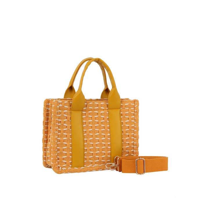 HR CORP - Wholesale Tote Bag - Women's - Ecostitch Woven tote bag with vegan leather handle7