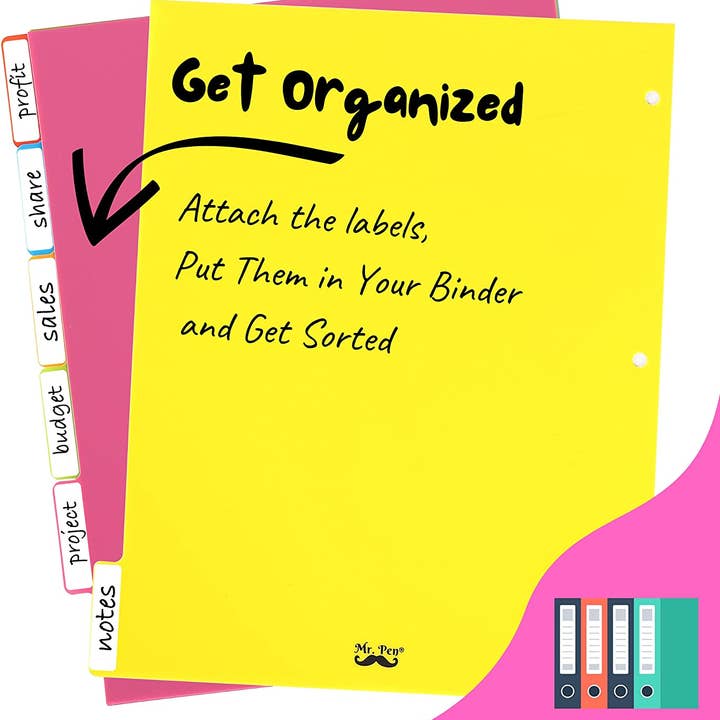 Mr. Pen - Wholesale Binder - Binder Dividers, 6 Tab Dividers, Pack of 2 Sets (12 Dividers Total), Dividers, Dividers for 3 Ring Binder, Binder Dividers with Tabs, Tab Dividers, Binder Tabs, 3 Ring Binder Dividers4