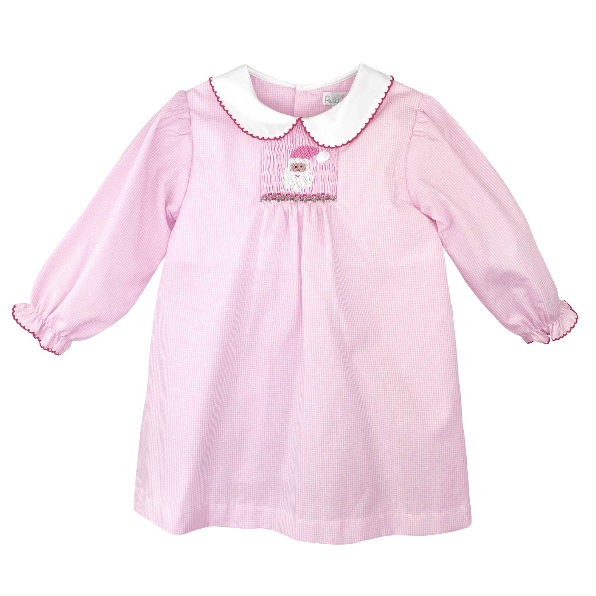 Petit Ami & Zubels - Wholesale Dress - Baby - Dress with Hand Picture Smocked Santa0