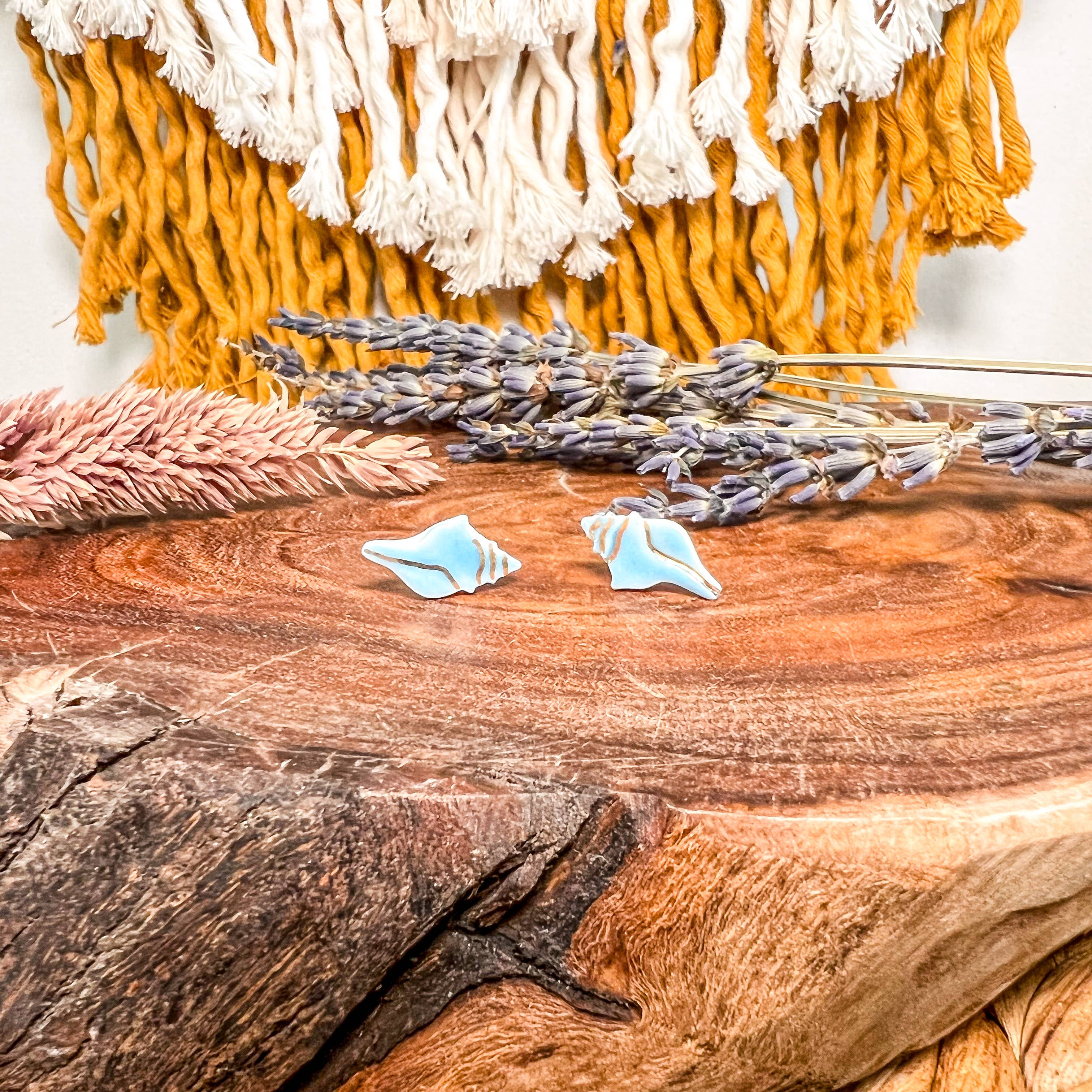 Wolf and Clay Pty Ltd - Wholesale Stud/Post Earrings - Nerissa - Sea Shell - Porcelain Stud Earrings1