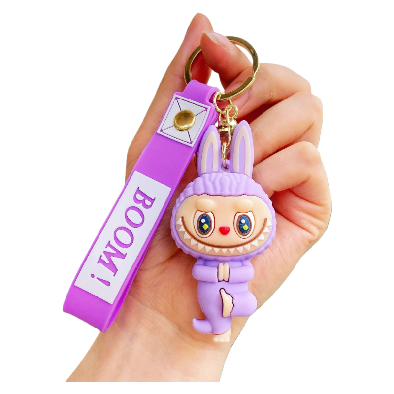 Auraquise - Vente Porte-clés – enfant - Porte-clés en silicone Monster Cozy Yoga Charm mignon dessin animé1