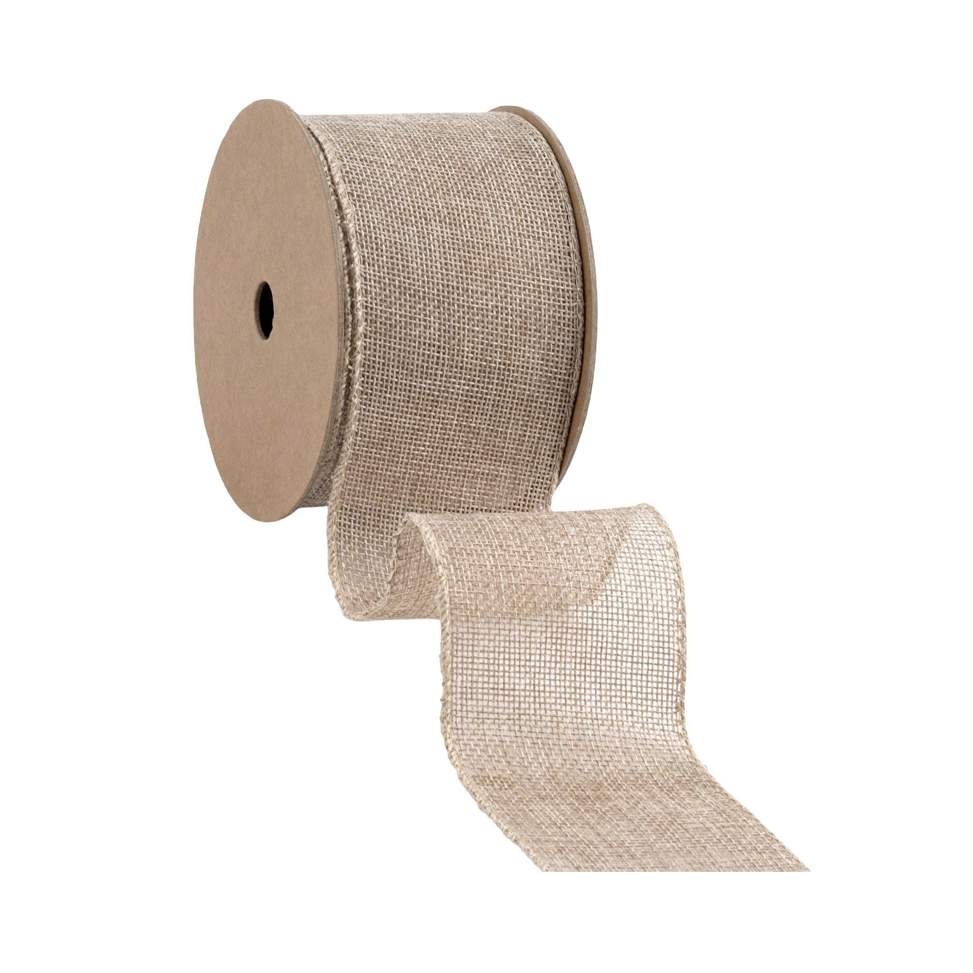 LA Ribbons Wholesale - Wholesale Ribbon - Gift Wrapping - 2 1/2" Wired Burlap Ribbon | 10 Yard Roll1