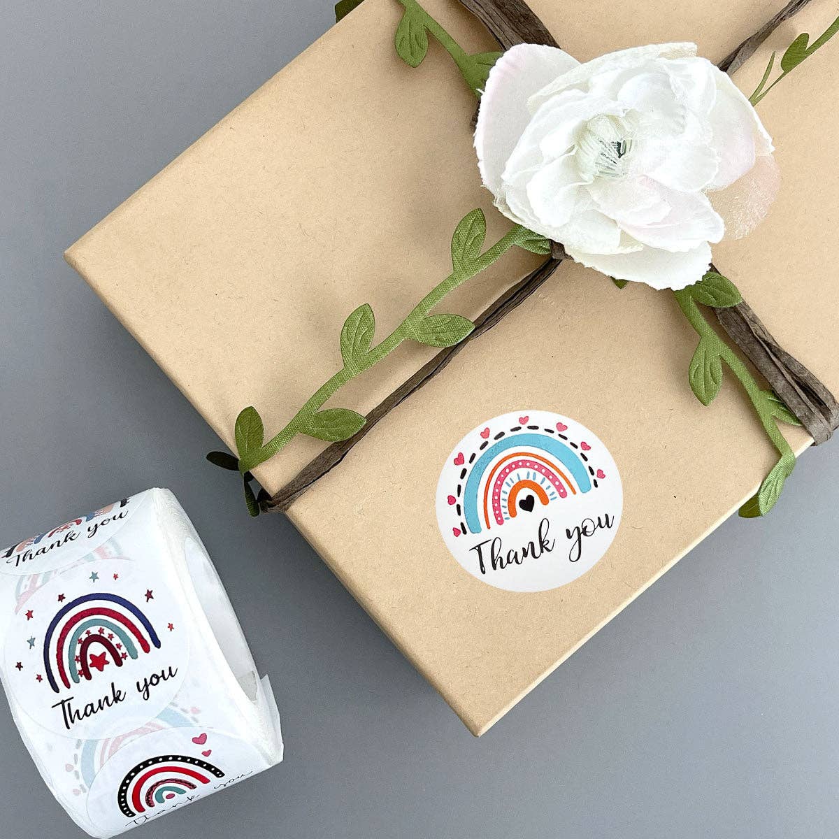 Wrapables.com - Wholesale Sticker - Wrapables 1.5 inch Rainbow Thank You Stickers Roll4