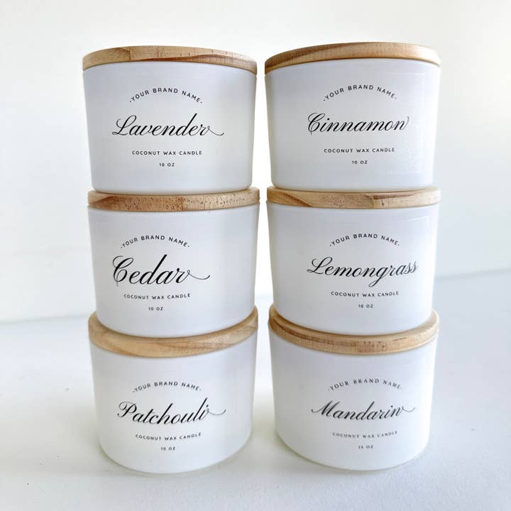 Wondery Mercantile - Wholesale Jar/Filled Candle - Private Label Candle - Custom Label Scented White Jar Candle
