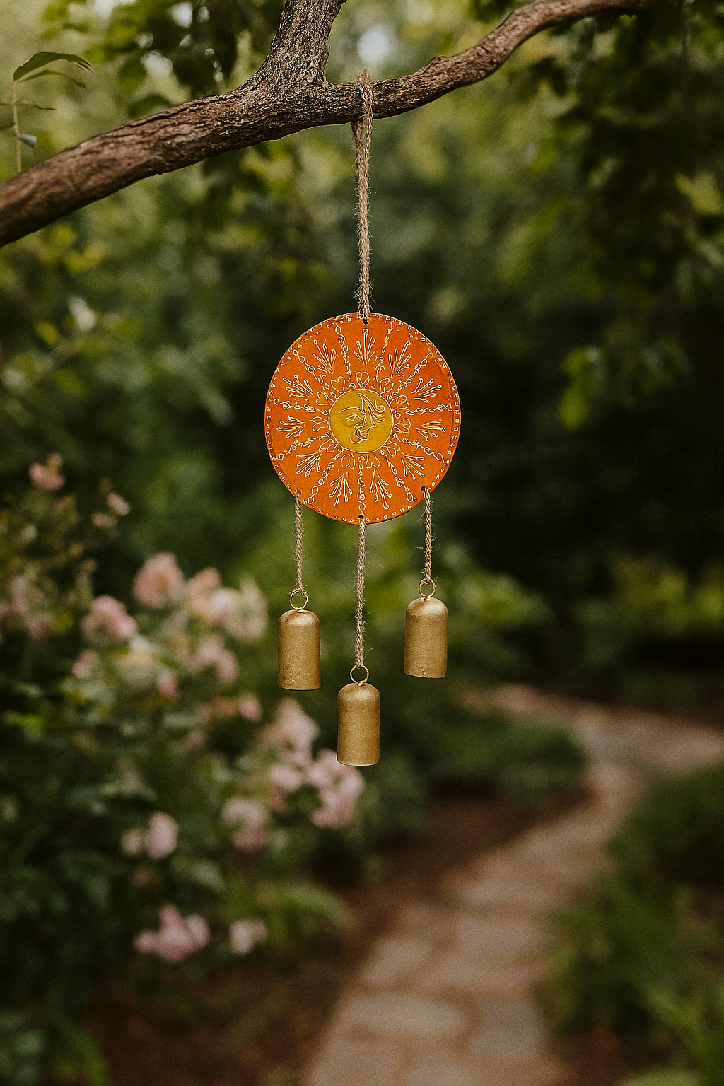 Matr Boomie Fair Trade - Wholesale Wind Chime - Henna Treasure Sun Bell Wind Chime-Hand Painted Patio Decor3