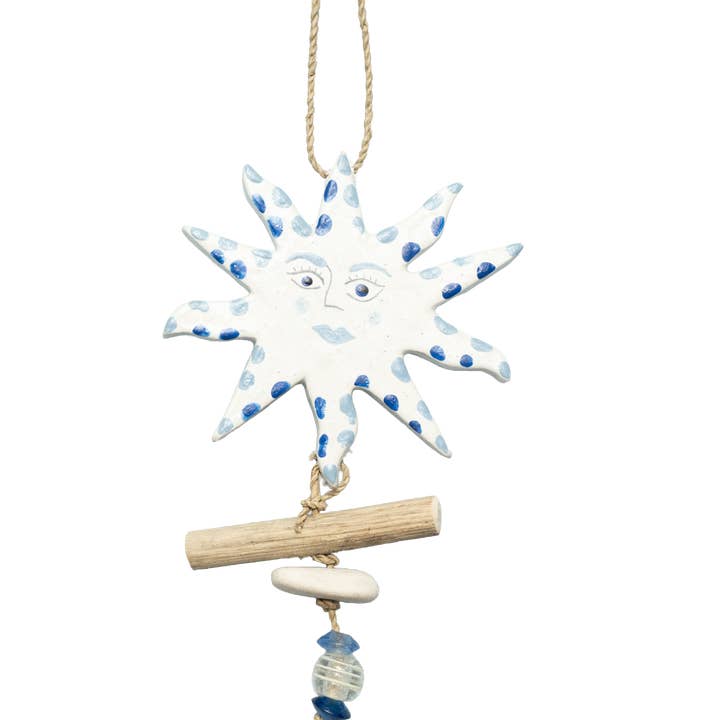 WY-495 - El Sol Azul con Puntos/abalorios y Campana/min.2 para venta al por mayor de Moksha Imports