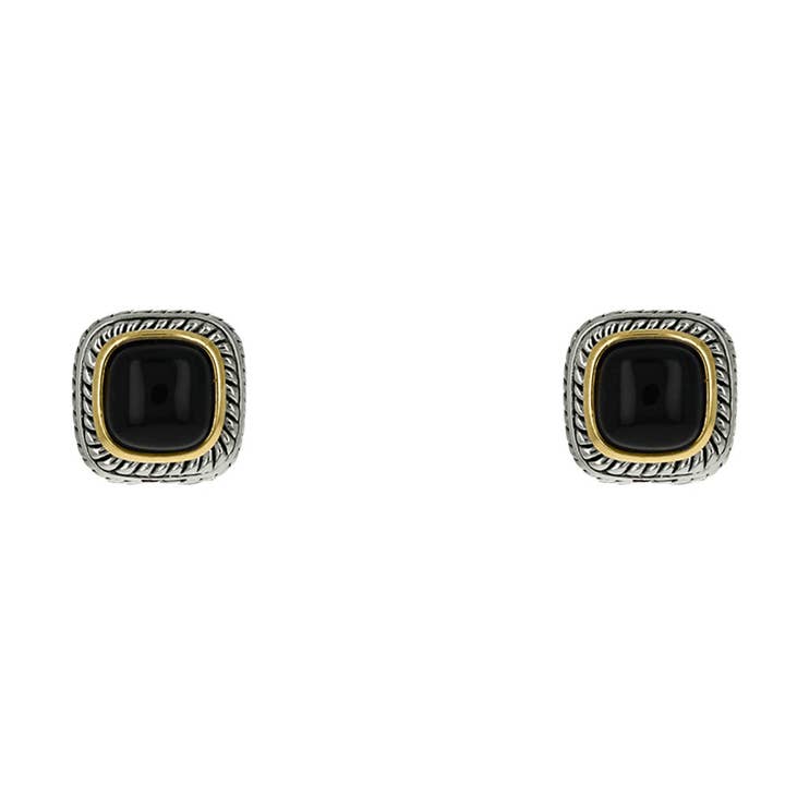 Square Omega Clasp Stud Earrings for wholesale by Laudic Co