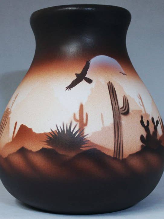 46052 Brown Sonora Desert 8 1/2 x 9 1/2 Pot for wholesale by Cedar Mesa Pottery