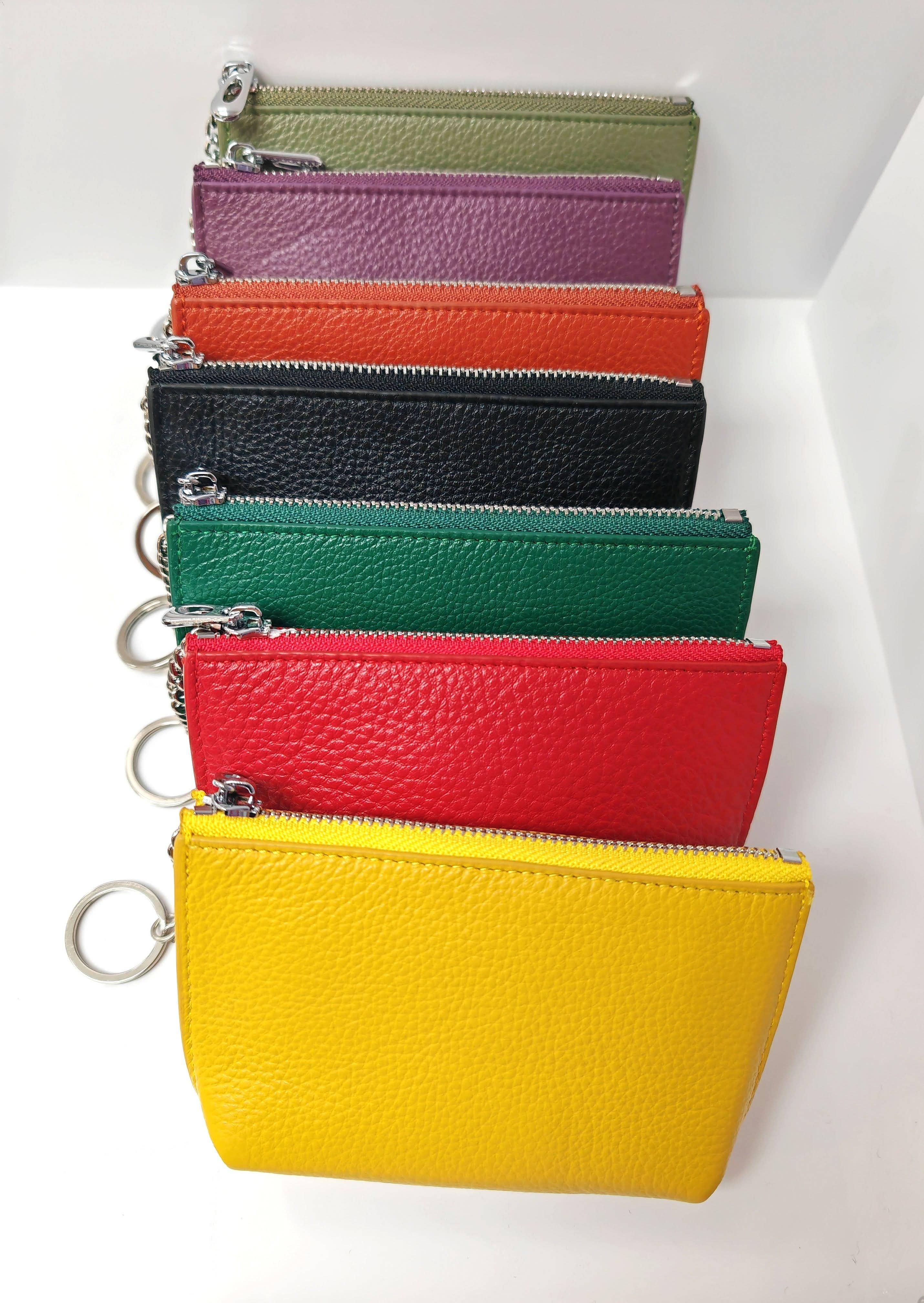 Superbia – wholesale Coin purse – Women’s – Genuine Leather Soft  Card Holder Note Purse with Ring Chain6