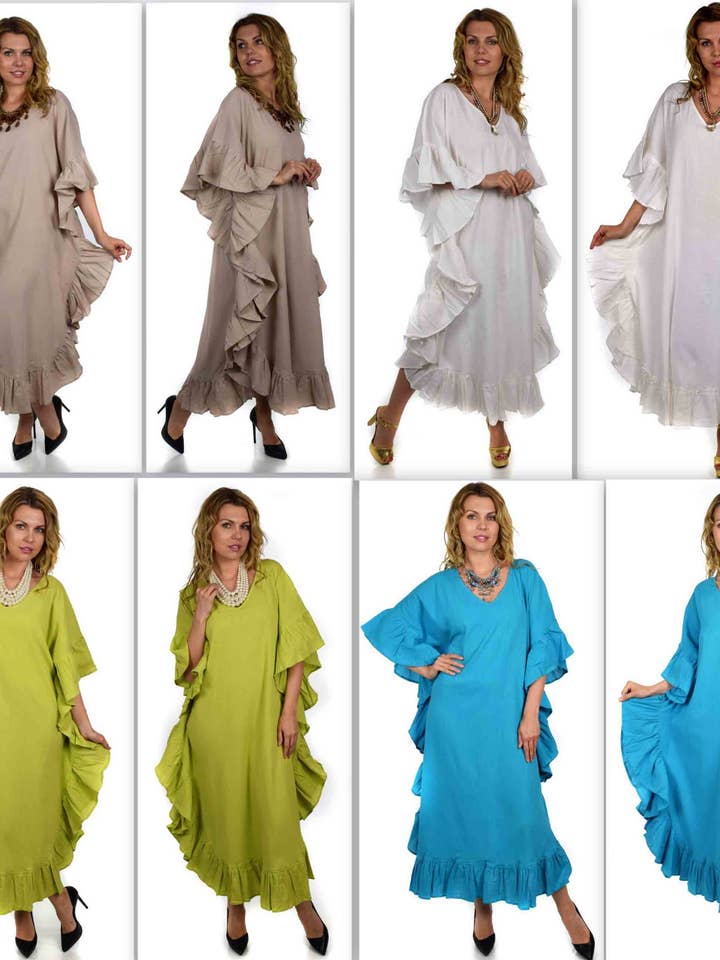 027 Gaaskaftan in grote maten voor wholesale door LINEN AND GAUZE