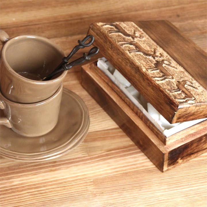 Deer sugar box for wholesale by LES SCULPTEURS DU LAC