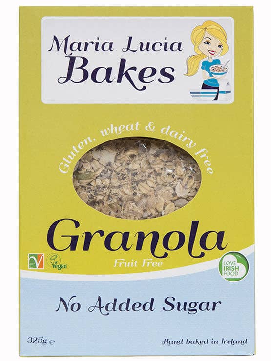Granola with No Added Sugar - 325g - No Gluten, Wheat or Dairy - Ideal for Diabetics - Healthy & Natural Breakfast Cereal - High in Fibre & Protein - by Maria Lucia Bakes for wholesale by Maria Lucia Bakes - UK