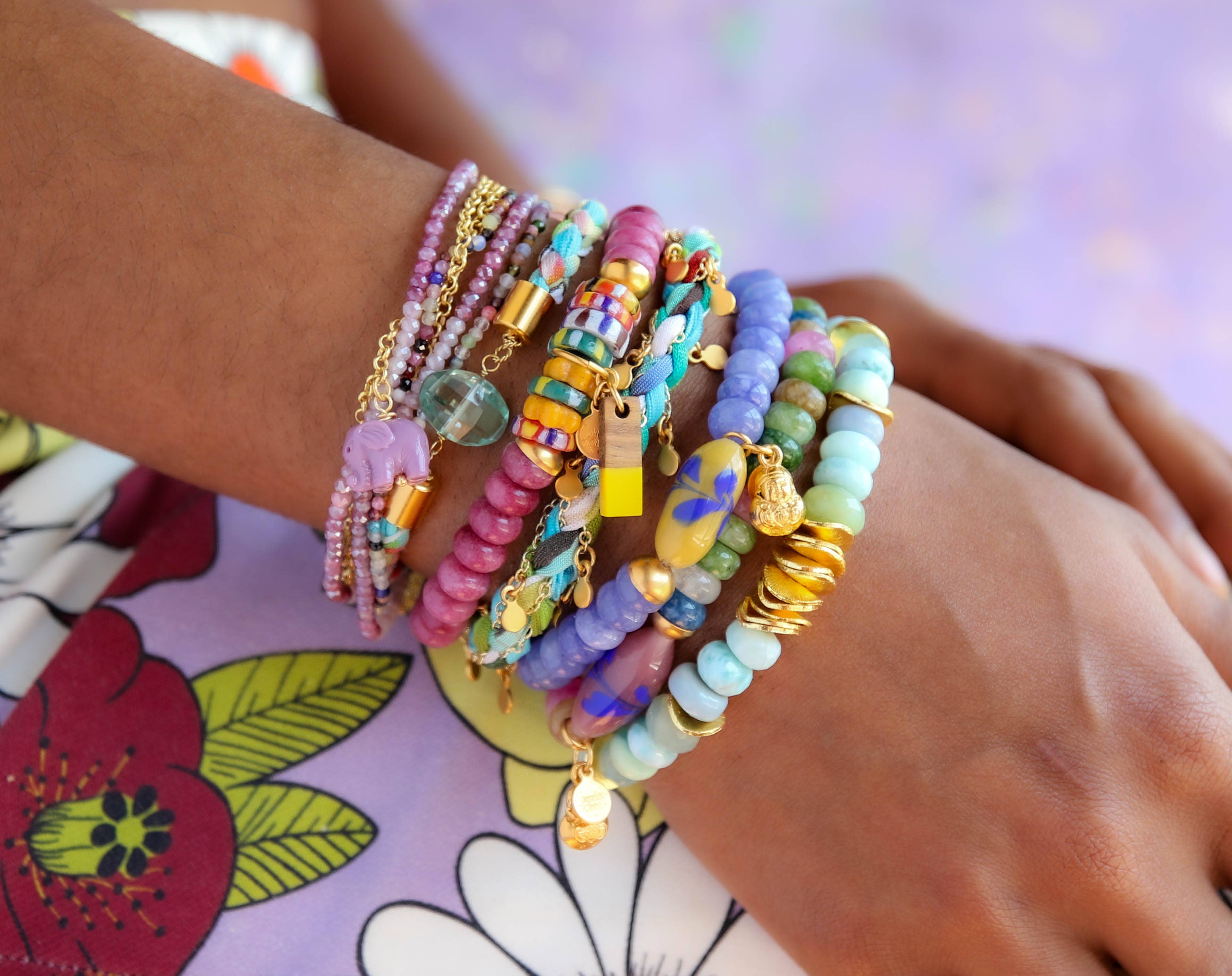 Catherine Page Jewelry – wholesale Charm/dangle bracelet – Julep Stretch Bracelet in Pink Sorbet2