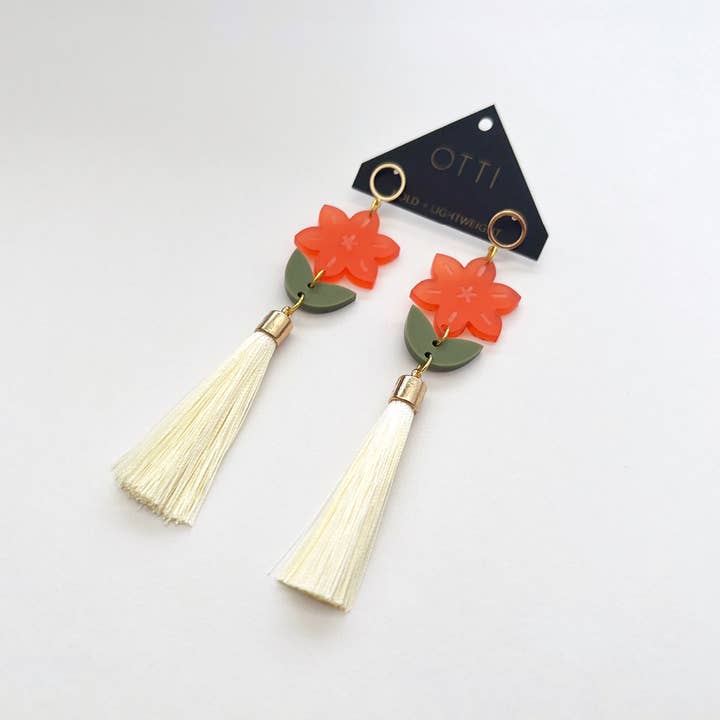 OTTI - Wholesale Dangle Earrings - Botanical-Inspired Lightweight Acrylic Earring: Daffodil