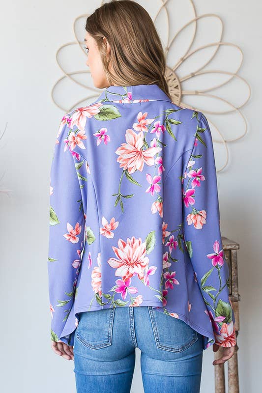 LAVENDER SJ1206-24  FLORAL OPEN BLAZERS for wholesale on Faire6