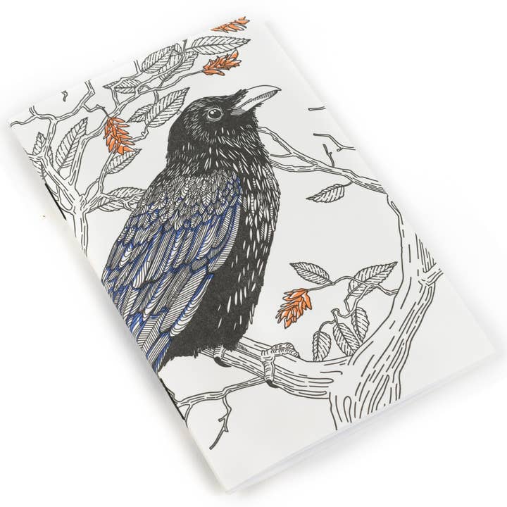 Porchlight Press Letterpress - Vendita all'ingrosso Quaderni - Quaderno tascabile Common Raven - West Coast Birds