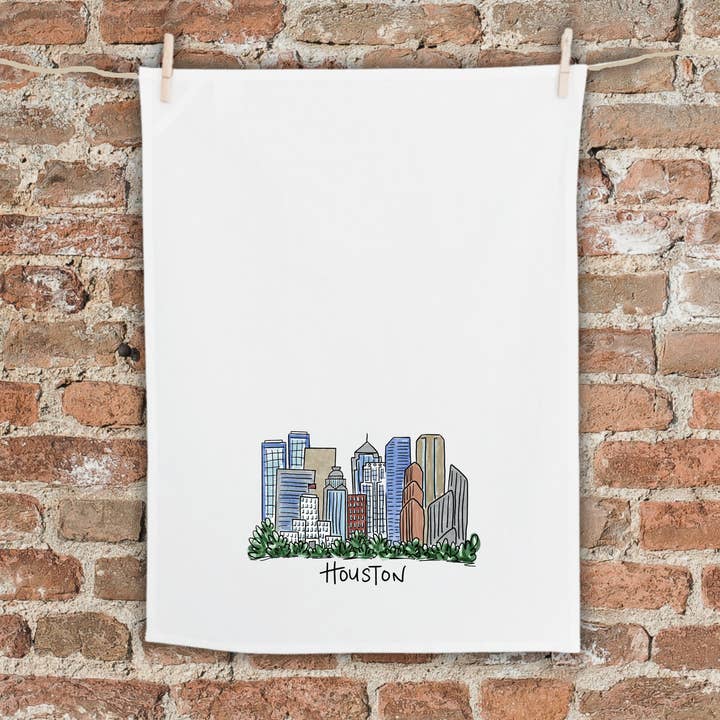 Houston Tea Towel for wholesale by Anna Whitham Co.