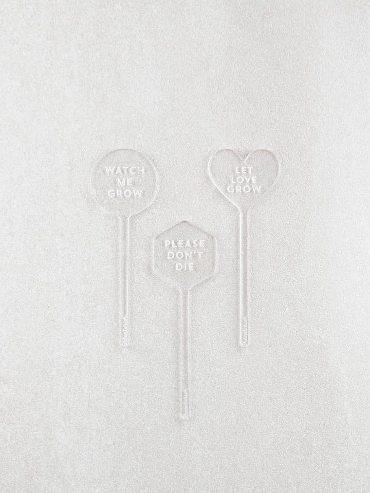 Plåntes Please Don't Die Clear Acrylic Marker for wholesale by Greenterior