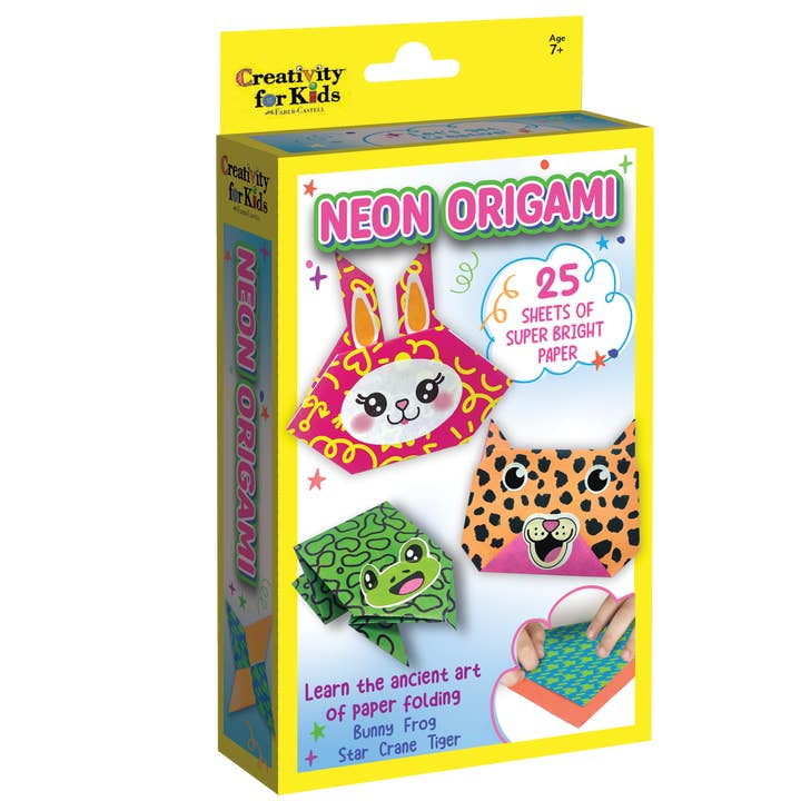 Faber-Castell / Creativity for Kids - Wholesale DIY Craft Kit - Kids - Neon Origami Mini Kit - DIY Craft for Kids