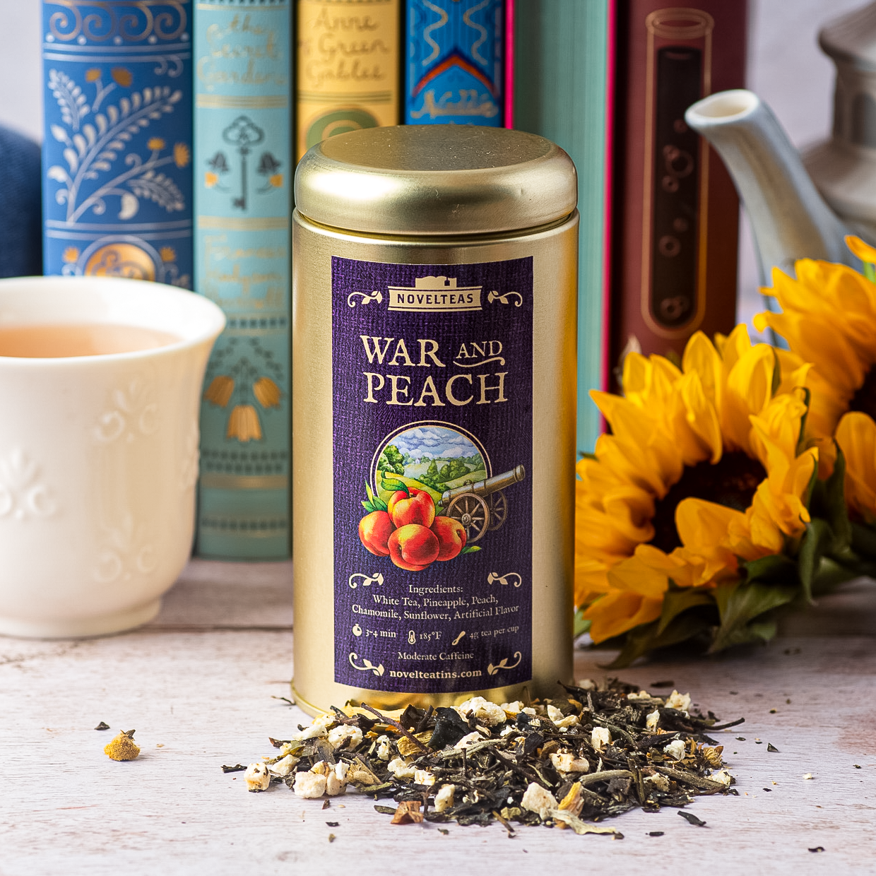 Novelteas LLC - Wholesale Loose Tea - War and Peach - Leo Tolstoy Loose Tea Tin for Book Lovers3