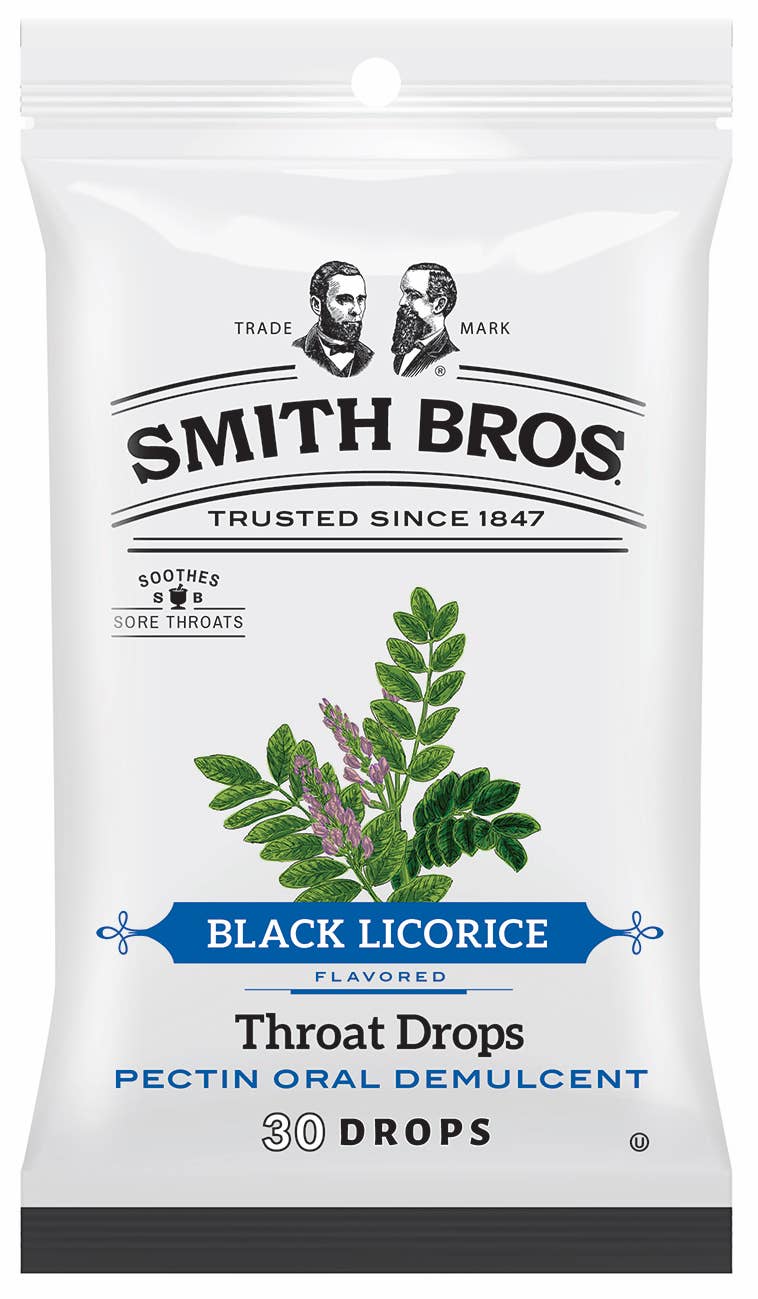 Grandpa Joe's Candy Shop - Wholesale Licorice - Smith Bros. Throat Drops, Black Licorice, 12ct