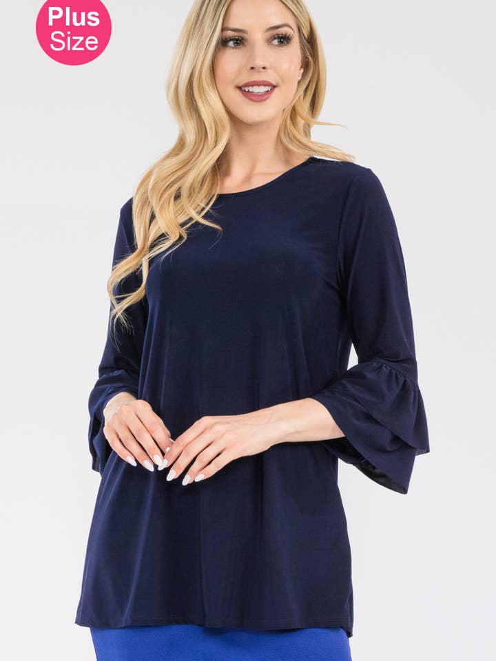 PLUS SIZE SOLIDE LAGDELTE FLÆSEÆRMER CT43900
for engroshandel hos Celeste Clothing