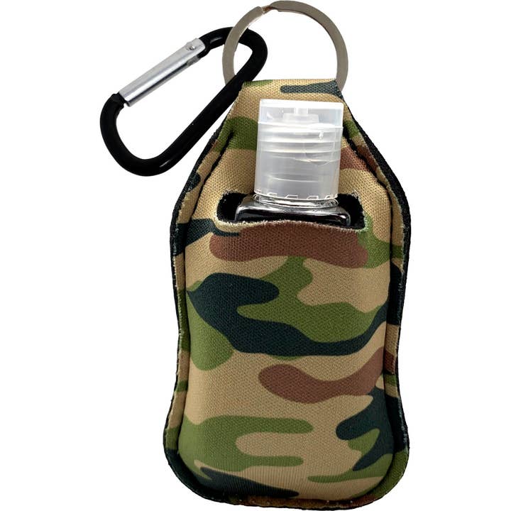 Camouflage Sanitizer Holder for wholesale by Spoontiques, Inc