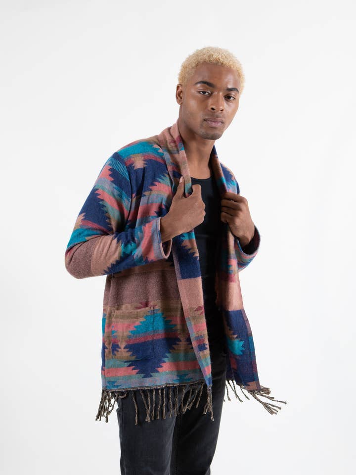 Mænds Geometrisk Cardigan for engroshandel hos BHANTI